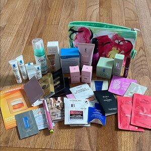 35 piece beauty bundle with floral bag